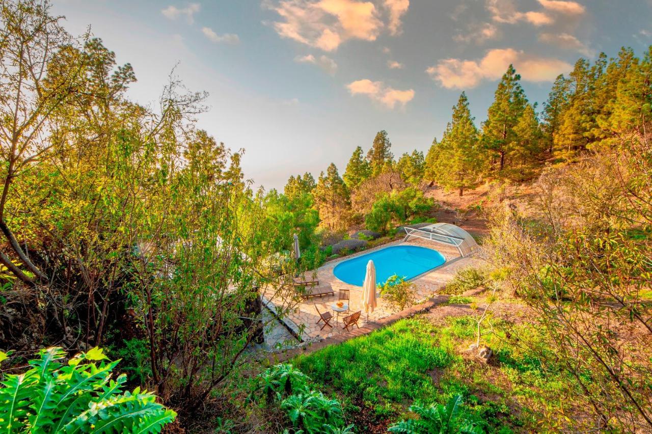 Ferienvilla Finca Tijarafe mit beheiztem Pool Exterior foto