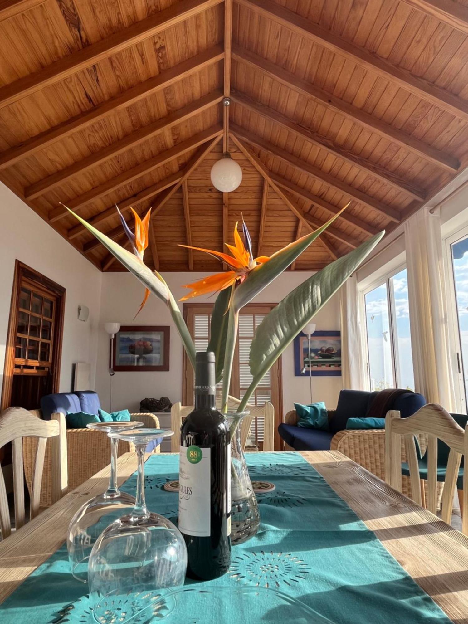 Ferienvilla Finca Tijarafe mit beheiztem Pool Exterior foto