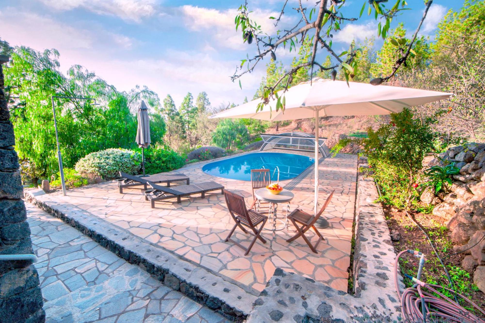 Ferienvilla Finca Tijarafe mit beheiztem Pool Exterior foto